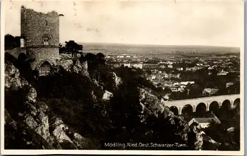 40081 - Niederösterreich - Mödling , Schwarzer Turm - gelaufen