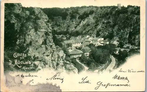 40083 - Niederösterreich - Mödling , Klausen , Gruss aus - gelaufen 1900