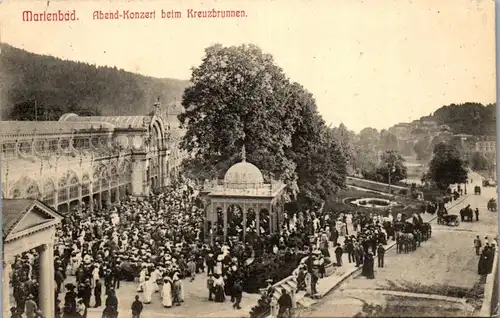 40103 - Tschechien - Marienbad , Abend Konzert beim Kreuzbrunnen - gelaufen 1908