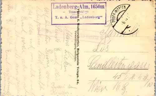 40150 - Salzburg - Ladenbergalm , Ladenberg , Hintersee , Skigebiet , Tennengebirge - gelaufen