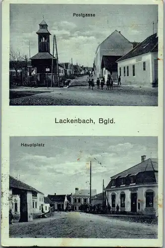 40156 - Burgenland - Lackenbach , Postgasse , Hauptplatz - gelaufen 1941