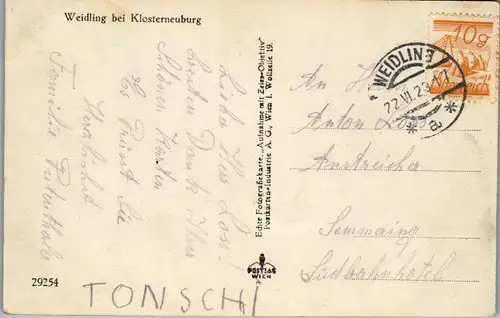 40201 - Niederösterreich - Weidling bei Klosterneuburg - gelaufen 1929