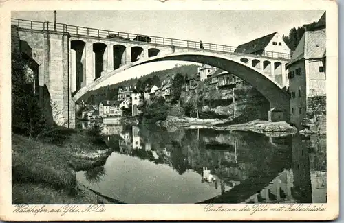 40214 - Niederösterreich - Waidhofen an der Ybbs , Partie an dr Ybbs mit Zellerbrücke - gelaufen 1923