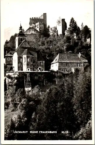 40222 - Steiermark - Unzmarkt , Ruine Frauenburg - gelaufen