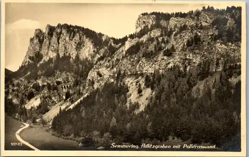 40306 - Niederösterreich - Semmering , Adlitzgraben mit Polleroswand - gelaufen 1929