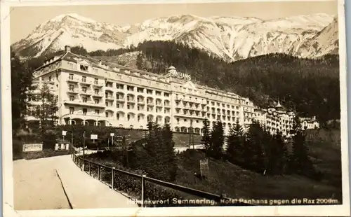 40309 - Niederösterreich - Semmering , Hotel Panhans gegen die Rax - gelaufen 1928