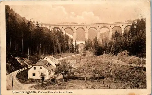 40316 - Niederösterreich - Semmering , Sememringbahn , Viadukt über die kalte Rinne - gelaufen