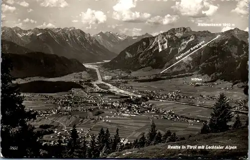 40350 - Tirol - Reutte mit Lechtaler Alpen - gelaufen 1957