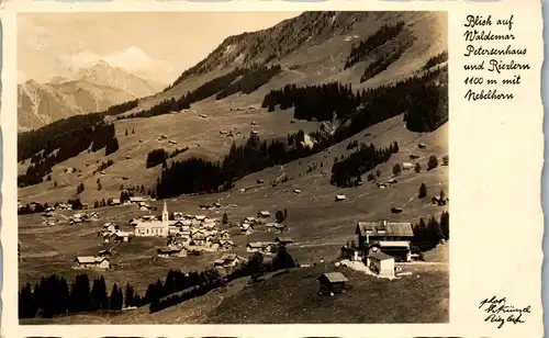 40353 - Vorarlberg - Kleinwalsertal , Blick a. Waldemar Petersen-Haus u. Riezlern m. Nebelhorn , Darmstädterhaus - 1935