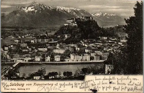 40354 - Salzburg - Salzburg vom Kapuzinerberg - gelaufen 1904