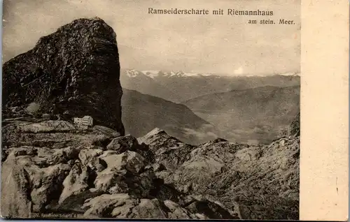 40361 - Salzburg - Ramseiderscharte mit Riemannhaus am steinernen Meer - nicht gelaufen