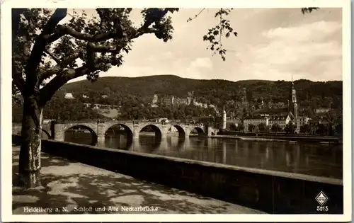 40392 - Deutschland - Heidelberg a. Neckar , Schloß und Alte Neckarbrücke - gelaufen 1943