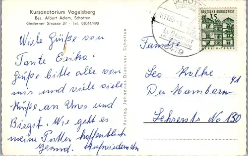 40502 - Deutschland - Schotten , Kursanatorium Vogelsberg , Albert Adam - gelaufen 1965