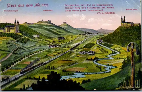 40531 - Deutschland - Gruss aus dem Maintal , Staffelberg , Vierzehnheiligen - nicht gelaufen