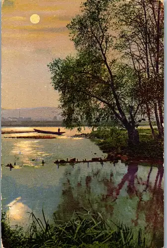 40596 - Künstlerkarte - Motiv Landschaft - gelaufen 1912
