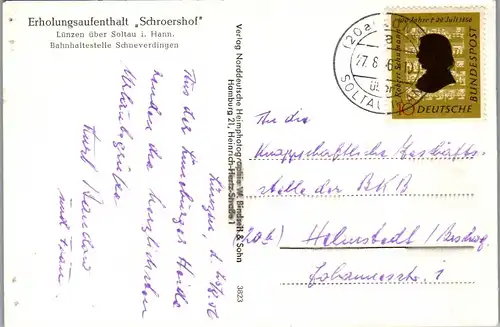 40601 - Deutschland - Lünzen , Soltau , Erholungsaufenthalt Schroershof - gelaufen 1956