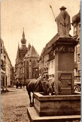 40612 - Deutschland - Alt St. Wendel , Blick auf den Dom am Wendelinnusbrunnen - gelaufen 1935