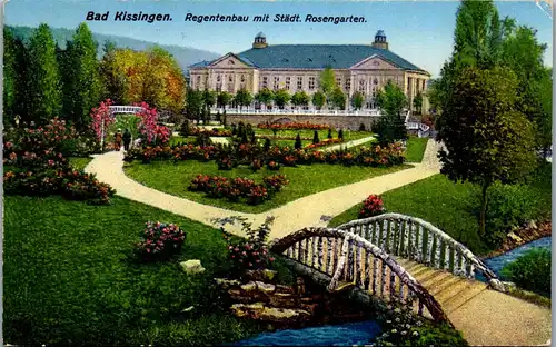 40655 - Deutschland - Bad Kissingen , Regentenbau mit Städt. Rosengarten - gelaufen 1925