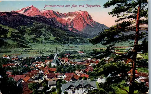 40664 - Deutschland - Partenkirchen mit Alpspitze , Zugspitze - gelaufen 1934