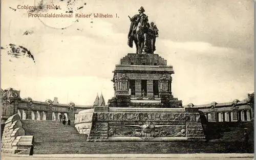 40666 - Deutschland - Coblenz , Koblenz a. Rhein , Provinzialdenkmal Kaiser Wilhelm I - gelaufen 1908