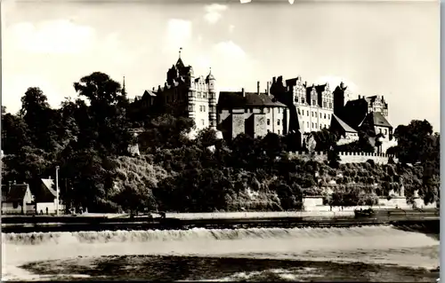 40706 - Deutschland - Bernburg , Saale , Blick vom Rosenhag auf das Schloss - gelaufen 1961