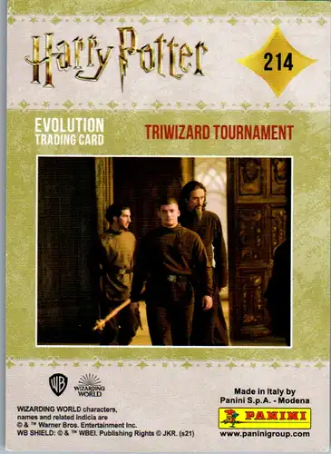 40733 - Karten zum Sammeln - Harry Potter , Panini , Evolution Trading Card , 214 , Triwizard Tournament