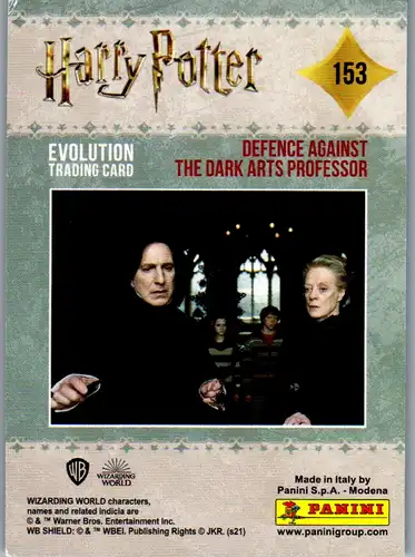 40736 - Karten zum Sammeln - Harry Potter , Panini , Evolution Trading Card , 153 , Defence Against the Dark Arts Professor