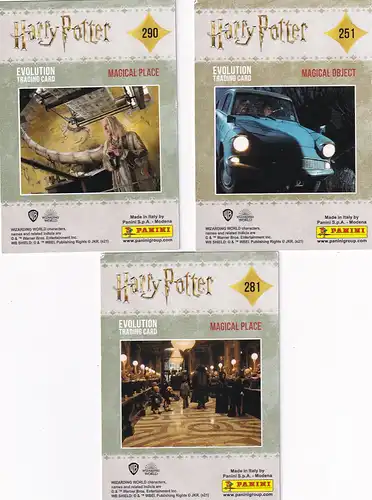 40754 - Karten zum Sammeln - Harry Potter , Panini , Evolution Trading Card , 281 , 261 , 290 Magical Place , Object