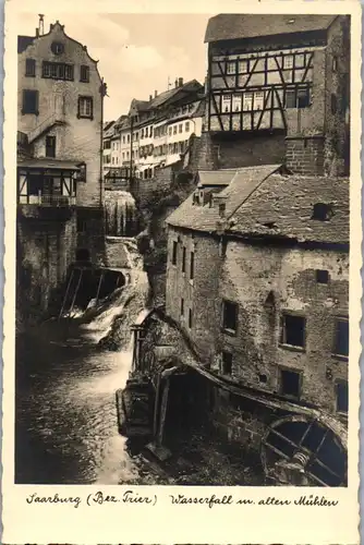 40798 - Deutschland - Saarbug , Trier , Wasserfall m. alten Mühle - nicht gelaufen