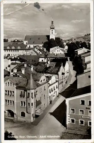 40865 - Deutschland - Grafenau , Bayr. Ostmark , Adolf Hitler Straße , Gasthof , l. beschädigt - gelaufen