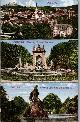 41078 - Deutschland - Coburg , Mehrbildkarte , Brunnen - gelaufen