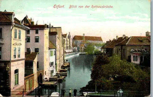 41084 - Deutschland - Erfurt , Blick von der Rathausbrücke , Haus zur Hohen Warte - gelaufen