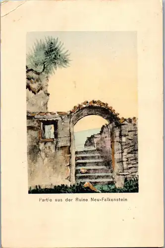 41093 - Künstlerkarte - Partie aus der Ruine Neu-Falkenstein , Marie Sesseli - gelaufen
