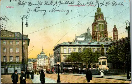 41139 - Deutschland - Mainz , Gutenbergplatz u. Dom , Feldpost - gelaufen