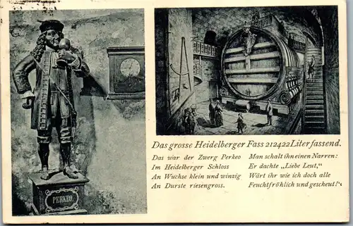 41144 - Deutschland - Heidelberg , Das große Heidelberger Fass , Zwerg Perkeo - gelaufen