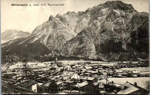 41185 - Deutschland - Mittenwald a. Isar mit Karwendel , Feldpost - gelaufen