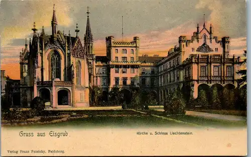 41218 - Deutschland - Eisgrub , Böhmen und Mähren , Gruss aus , Kirche u. Schloss Liechtenstein - nicht gelaufen
