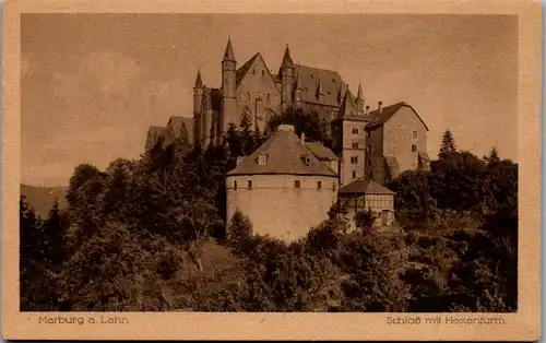 41247 - Deutschland - Marburg an der Lahn , Schloß mit Hexenturm - nicht gelaufen