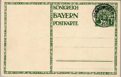 41317 - Deutschland - Ganzsache , Königreich Bayern Postkarte , Diez - nicht gelaufen