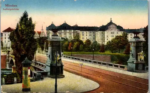 41406 - Deutschland - München , Ludwigsbrücke , Feldpost - gelaufen