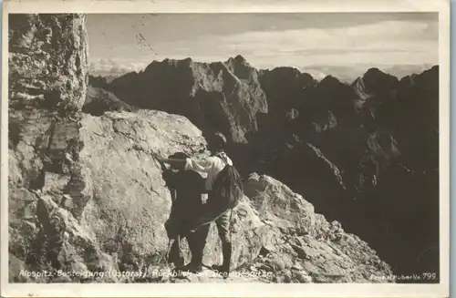 41439 - Deutschland - Alpspitz Besteigung , Ostgrat , Rückblick auf Dreitorspitze - gelaufen