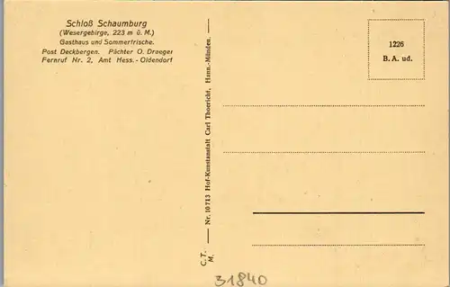 41457 - Deutschland - Schloß Schaumburg , Wesergebirge , Ausseres Burgtor - nicht gelaufen