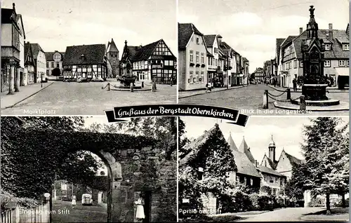 41462 - Deutschland - Obernkirchen , Marktplatz , Stift , Langestraße , Bergstadt , Mehrbildkarte - gelaufen