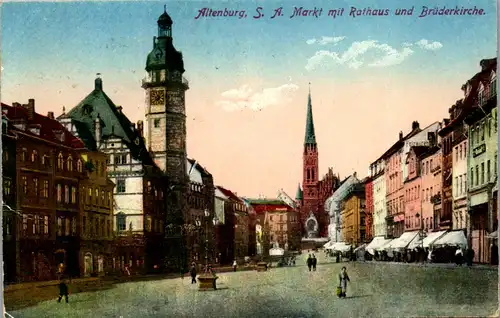 41569 - Deutschland - Altenburg S. A. Markt mit Rathaus und Brüderkirche - gelaufen