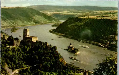 41587 - Deutschland - Kaub am Rhein , Burg Gutenfels und die Pfalz - gelaufen