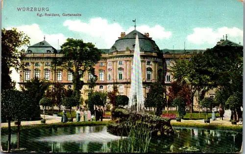 41619 - Deutschland - Würzburg , Hönigliche Residenz , Gartenseite - nicht gelaufen