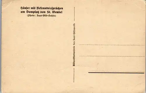 41626 - Deutschland - St. Wendel , Häuser mit Bekenntnissprüchen am Domplatz , Saar Bild Archiv - nicht gelaufen