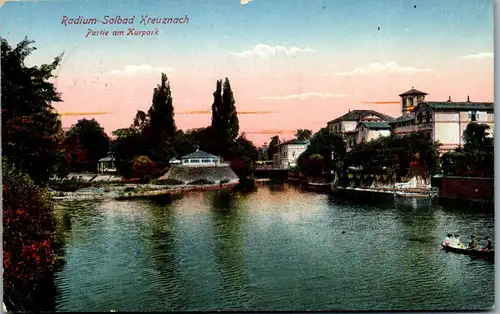 41639 - Deutschland - Kreuznach , Radium Solbad , Partie am Kurpark , Feldpost - gelaufen