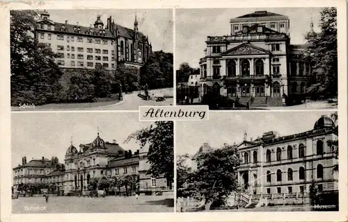 41649 - Deutschland - Altenburg , Bahnhof , Schloß , Museum , Theater , Mehrbildkarte - gelaufen