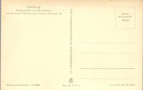 41655 - Deutschland - Nauendorf , Weimar , Stiefelburg , Berggastsstätte und Pensionshaus - nicht gelaufen